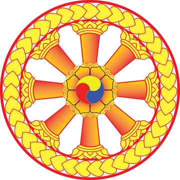 PrintFile:Dhamma Cakra (red).svg - Wikimedia 