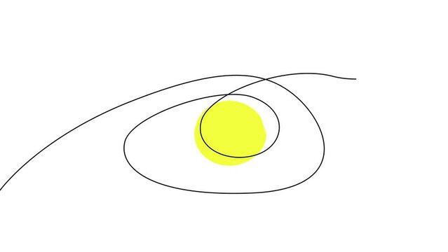 Continuous thin line egg drawing animation, Hand drawn animated lined egg shape, monoline eggs sketch doodle illustration