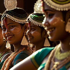 Apsara Dancer, Apsara Khmer Priestess, Ceremonial headdress and ritual facial markings