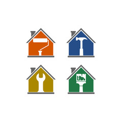 Home service logo. Home Repair Icon isolated on white background