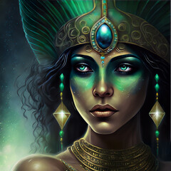 Apsara Dancer, Apsara Khmer Priestess, Ceremonial headdress and ritual facial markings