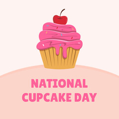 National Cupcake Day Vector Illustration