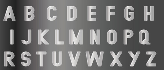 Silver Alphabet Letters font, Metallic Letters