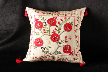 handmade, embroidered and decorative pillow