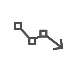 Graph icon outline and linear symbol.	
