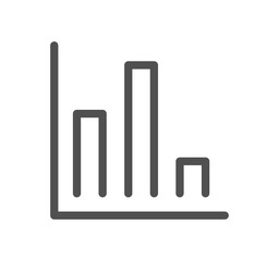 Graph icon outline and linear symbol.	
