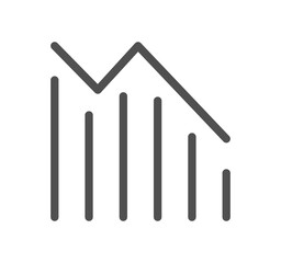Graph icon outline and linear symbol.	

