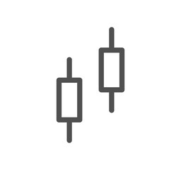 Graph icon outline and linear symbol.	
