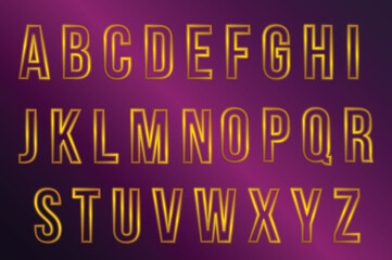 Neon Alphabet Letters font, Golden font, Gold, Christmas