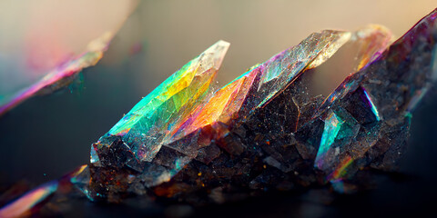 Abstract rainbow gems stone wallpaper background