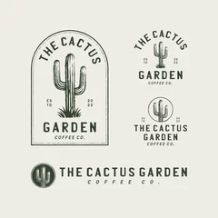 Foto op Canvas Vintage cactus logo design template © Fajarrabadi