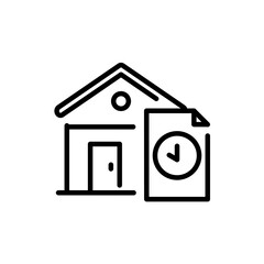 Mortgage rental black line icon. Real estate.