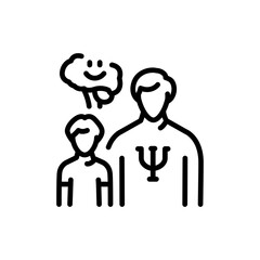 Child psychologist olor line icon. Children learning