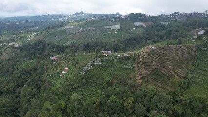 Bali, Indonesia - November 12, 2022: The Scenery of Munduk area at North Bali