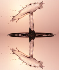 Water Drop Splash with Ripples on water surface