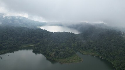 Bali, Indonesia - November 12, 2022: The Scenery of Munduk area at North Bali