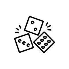 Jackpot black line icon. Casino game.