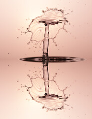 Water Drop Splash with Ripples on water surface