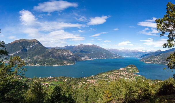 Aerial panorama of Bellagio and Lake Como