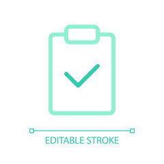 Completed task pixel perfect color linear ui icon. Reach main goal. Priority in project management. GUI, UX design. Outline isolated user interface pictogram. Editable stroke. Arial font used