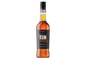 Rum Glass Bottle Mockup 