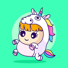 cute kid wearing unicorn costume