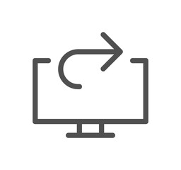 Video conferencing icon outline and linear symbol.	
