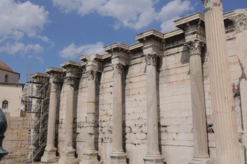Ancient Hadrian's Library in Athens on a sunny day