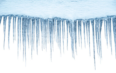 Icicles, isolated from the background, isolated object.