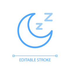 Sleep pixel perfect color linear ui icon. Sleeping mode. Muted sound. Dont disturb. Relaxation time. GUI, UX design. Outline isolated user interface pictogram. Editable stroke. Arial font used