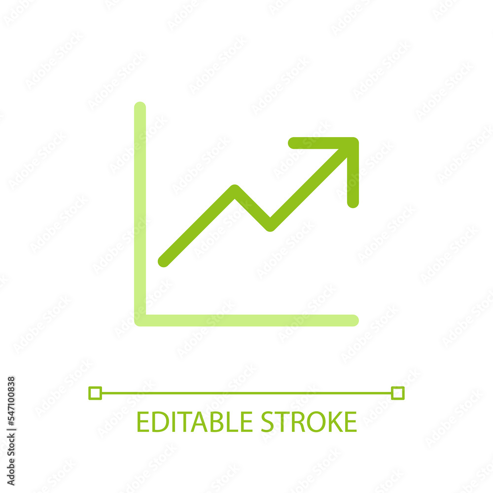 Poster growth pixel perfect color linear ui icon. business analytics. progress forecast. improvement, devel