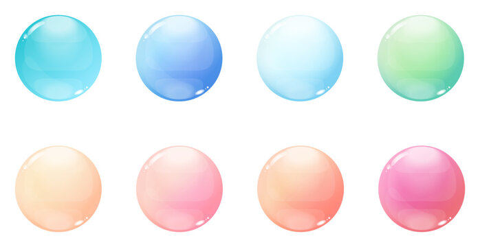 立体感のある水のような丸いアイコンセット