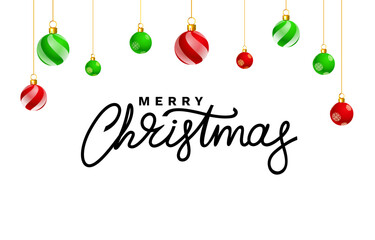 Merry christmas and happy new year, holiday banner. Vector