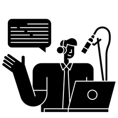 podcasting glyph icon
