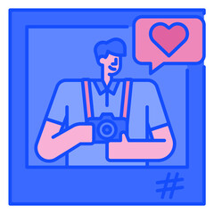 influencer blue line icon