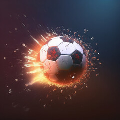 Fototapeta premium Exploding soccer ball