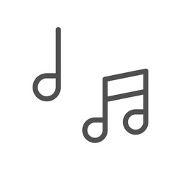 Music icon outline and linear symbol.	
