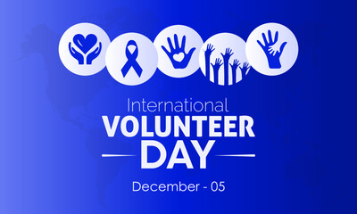 Vector illustration design concept of International Volunteer Day observed on December 5