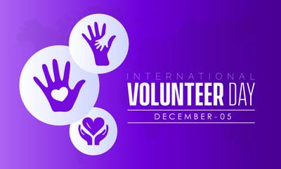 Vector illustration design concept of International Volunteer Day observed on December 5