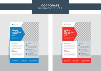 Corporate digital marketing business flyer template