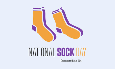 Vector illustration design concept of National Sock Day observed on December 4