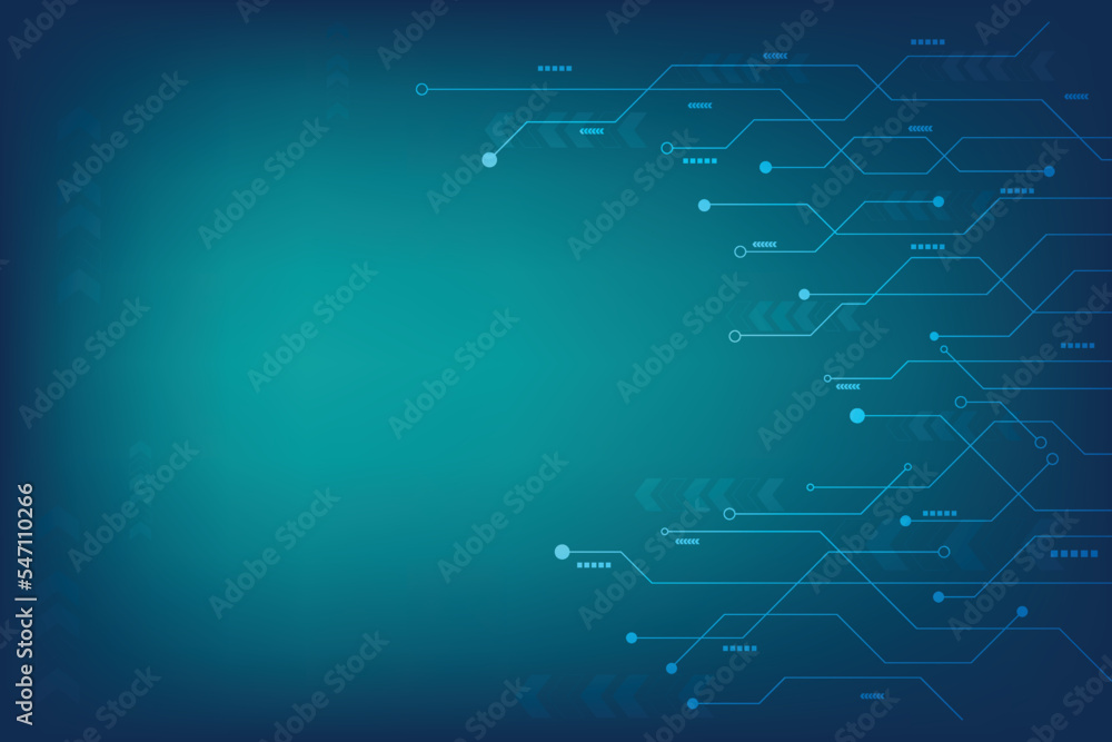 Poster blue social network background with space and neon light effect. futuristic technology concept and b
