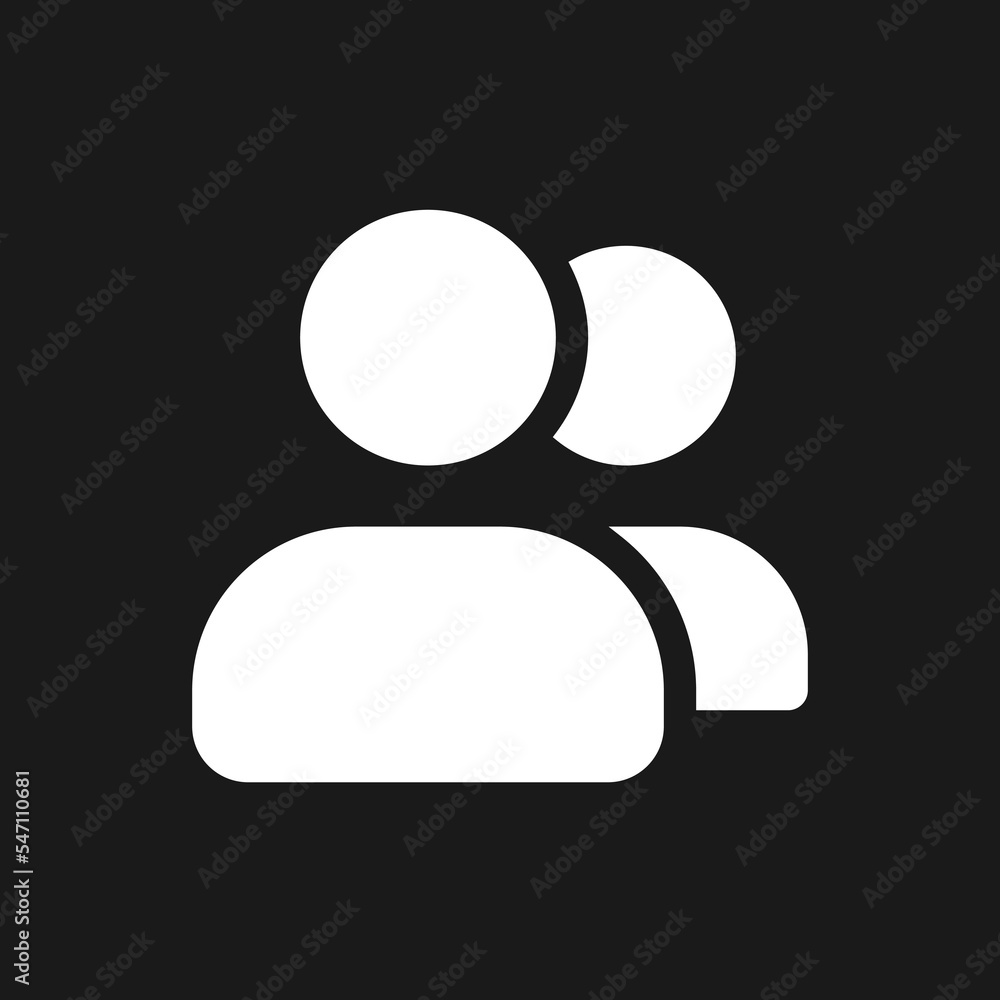Poster accounts changing dark mode glyph ui icon. sharing access to online source. user interface design. w
