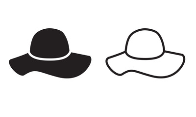 Summer, bow, headwear Vacation concept Hat line and flat icon.  . Can be used for topics like season, fashion, accessory and more.