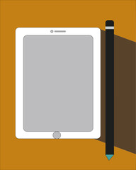 illustration of a monitor with a screen with pad 