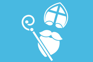 Saint Nicholas. Vector illustration. Flat style element.