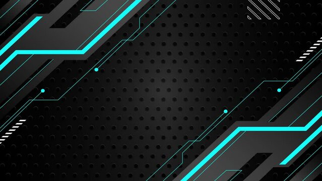 Abstract futuristic frame for live streaming. Modern metal plate background animation. High tech design theme for copy space