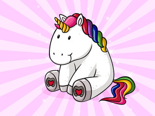 Süßes Comic Einhorn