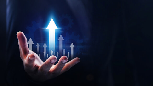 Growth Of Economic Indicators. Concept Of Business Development