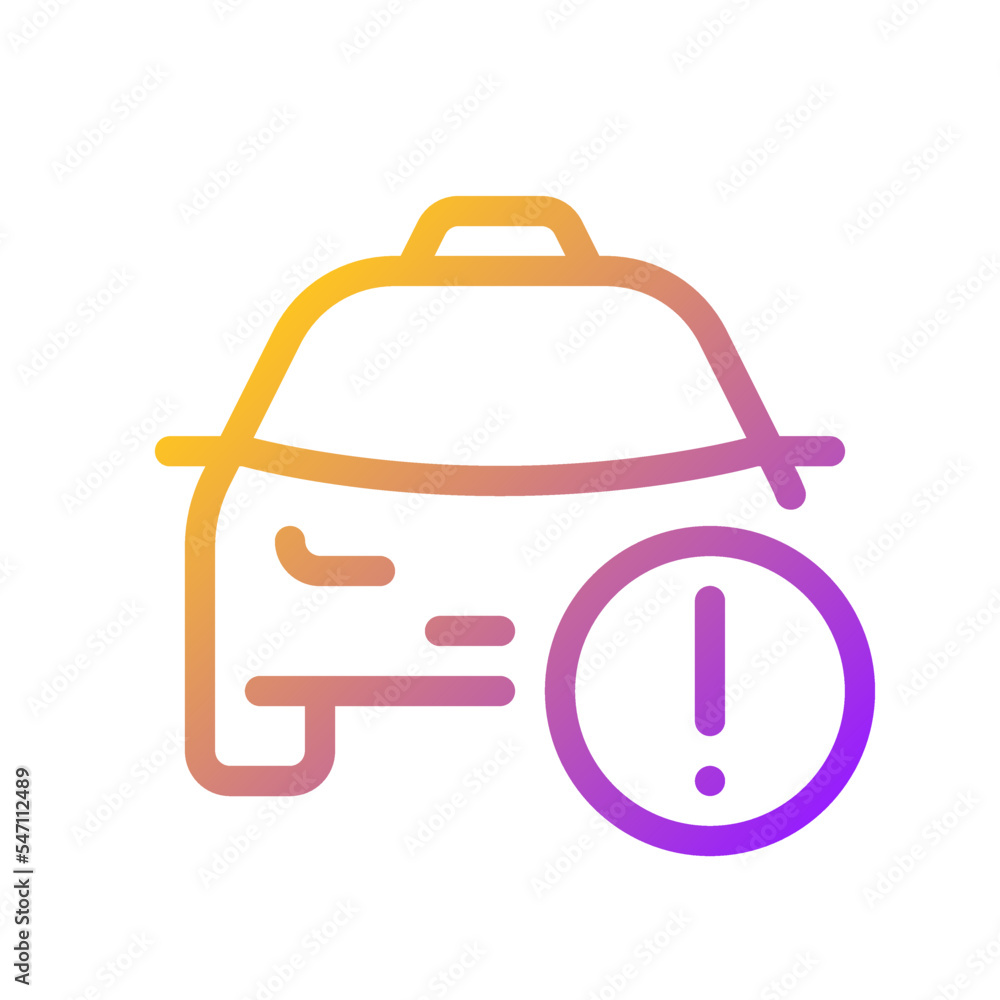 Poster taxi service notification pixel perfect gradient linear ui icon. information for passenger. cab orde